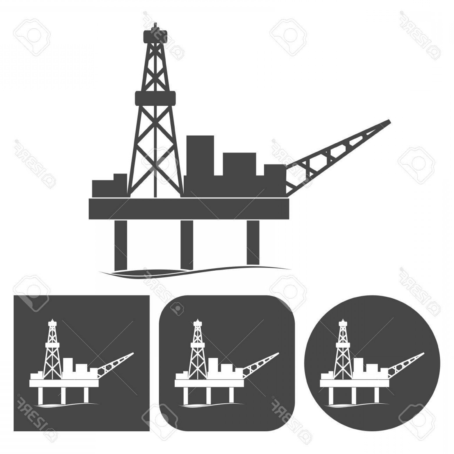 1560x1560 Photostock Vector Oil Rig Vector Icons Set Studiogrfx
