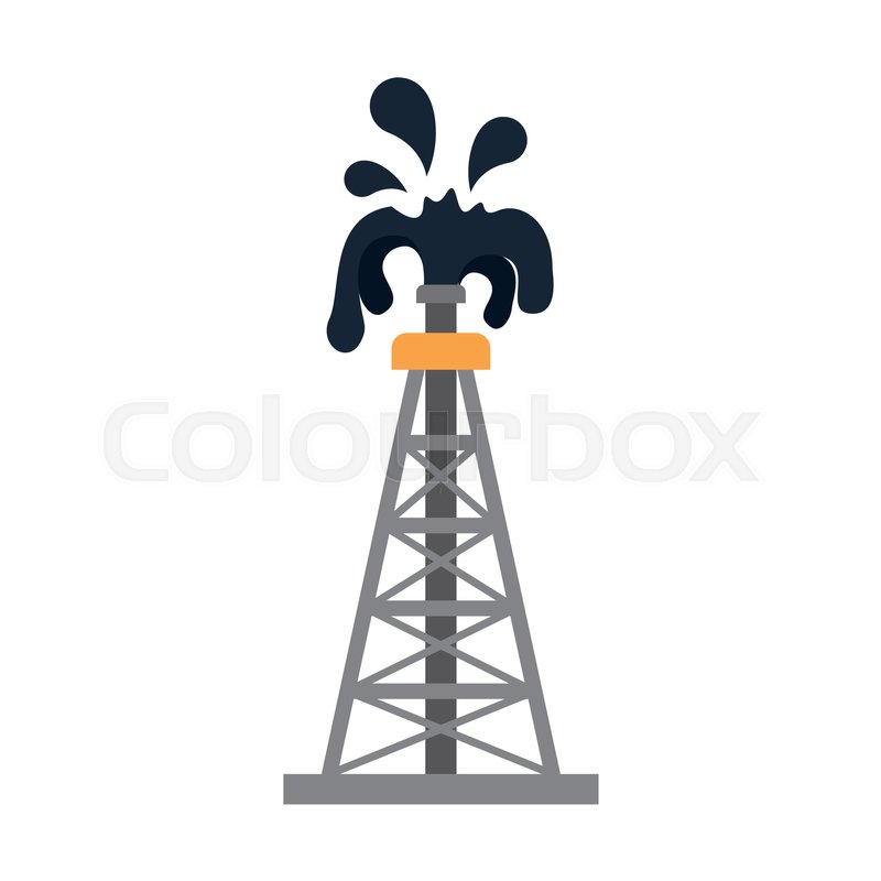 800x800 Oil Tower Factory Building Icon Over Stock Vector Colourbox