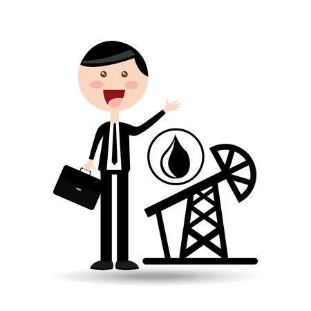 450x450 Businessman Oil Concept Pumping Tower Vector Illustration
