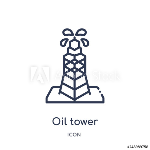 500x500 Oil Tower Icon From Other Outline Collection Thin Line Oil Tower