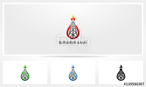 500x300 Gas Oil Tower Rig Logo Stock Image And Royalty Free Vector