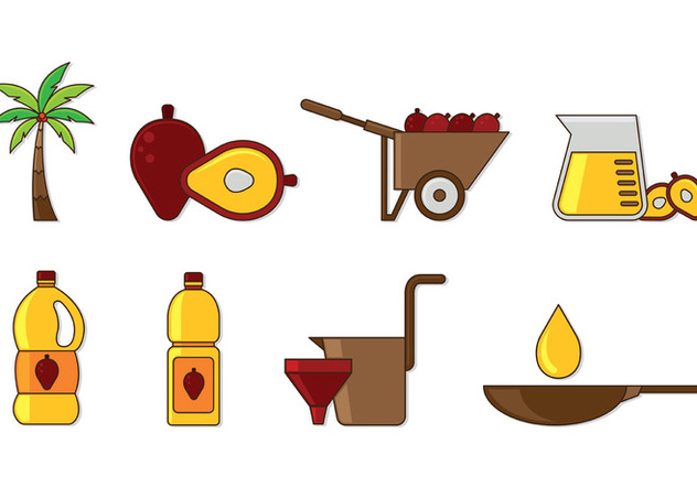 632x443 Set Of Palm Oil Icons Free Vector Download Cannypic