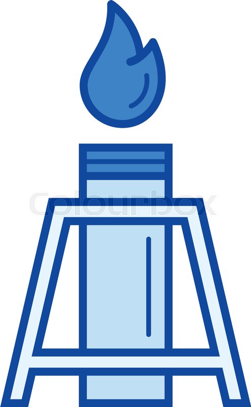 494x800 Oil Well Vector Line Icon Isolated On Stock Vector Colourbox