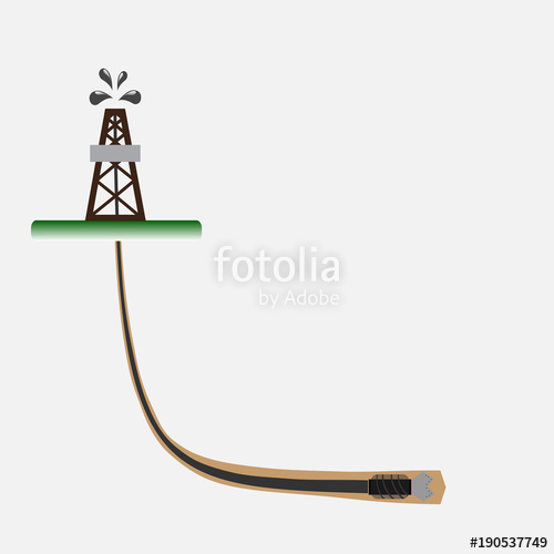 500x500 Directional Drilling Oil Well Vector Illustration Stock Image
