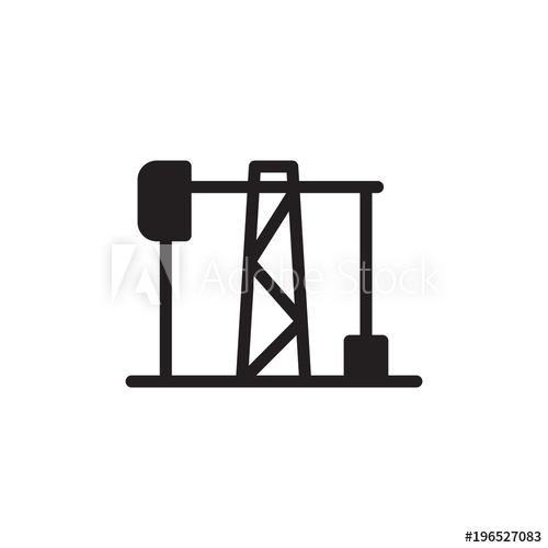 500x500 Oil Rig, Oil Well Filled Vector Icon Modern Simple Isolated Sign