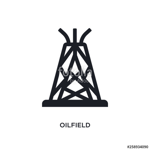 500x500 Black Oilfield Isolated Vector Icon Simple Element Illustration