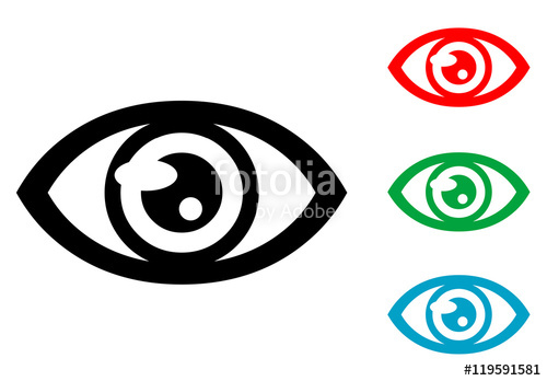 500x348 Icono Plano Ojo Varios Colores Stock Image And Royalty Free