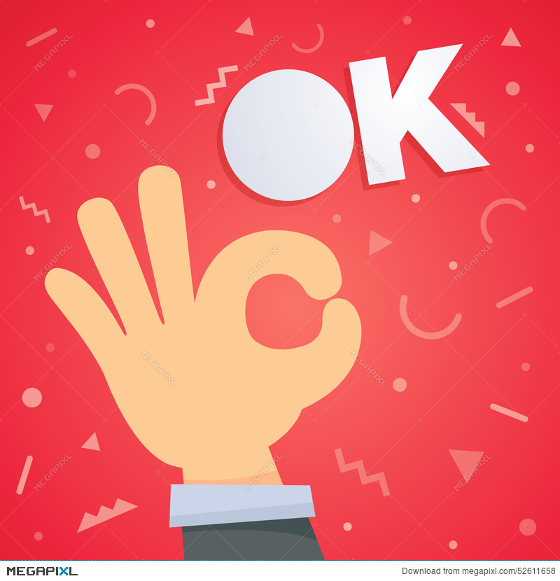 800x830 Ok Hand Vector Illustration Illustration