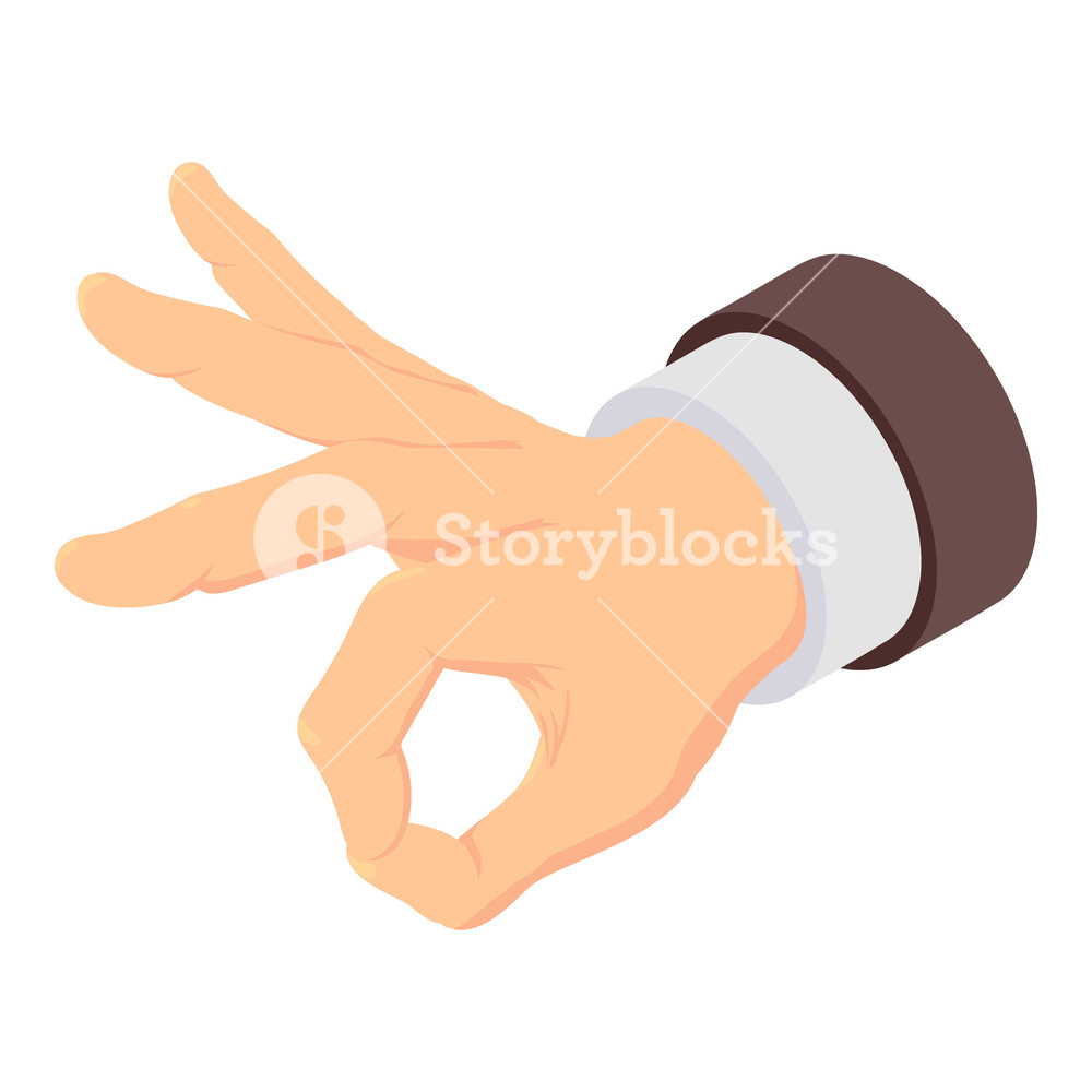 1000x1000 Ok Hand Sign Icon Isometric Of Ok Hand Sign Vector Icon For Web