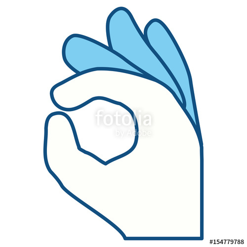 500x500 Gesture Ok Hand Vector Icon Illustration Graphic Design Stock
