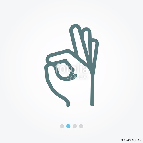 500x500 Ok Hand Vector Icon Stock Image And Royalty Free Vector