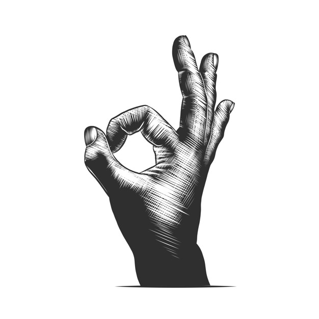 Hand Drawn Sketch Of Hand Ok Sign In Monochrome Vector Premium 626x626 Hand Drawn Sketch Of Hand Ok Sign In Monochrome Vector Premium