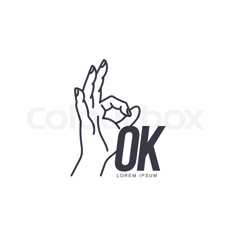 Outline Of Hand Showing Ok Sign Logo Stock Vector Colourbox 800x800 Outline Of Hand Showing Ok Sign Logo Stock Vector Colourbox