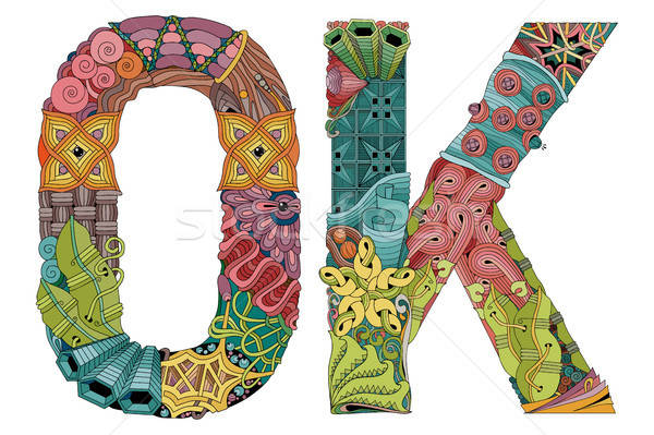 Word Ok Vector Decorative Zentangle Object Vector Illustration 600x399 Word Ok Vector Decorative Zentangle Object Vector Illustration