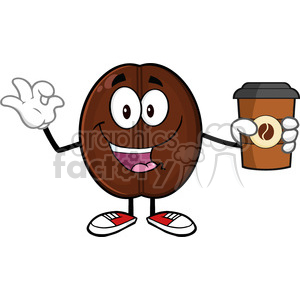 Illustration Happy Coffee Bean Cartoon Mascot Character Holding 300x300 Illustration Happy Coffee Bean Cartoon Mascot Character Holding