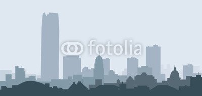 400x191 Oklahoma City Skyline Vector