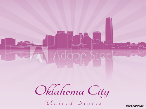 500x375 Oklahoma City Skyline In Purple Radiant Orchid