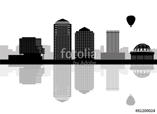 500x364 Oklahoma City Skyline Detailed Silhouette Vector Illustration