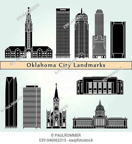 431x470 Oklahoma City Architecture Vector City Skyline Stock Photos