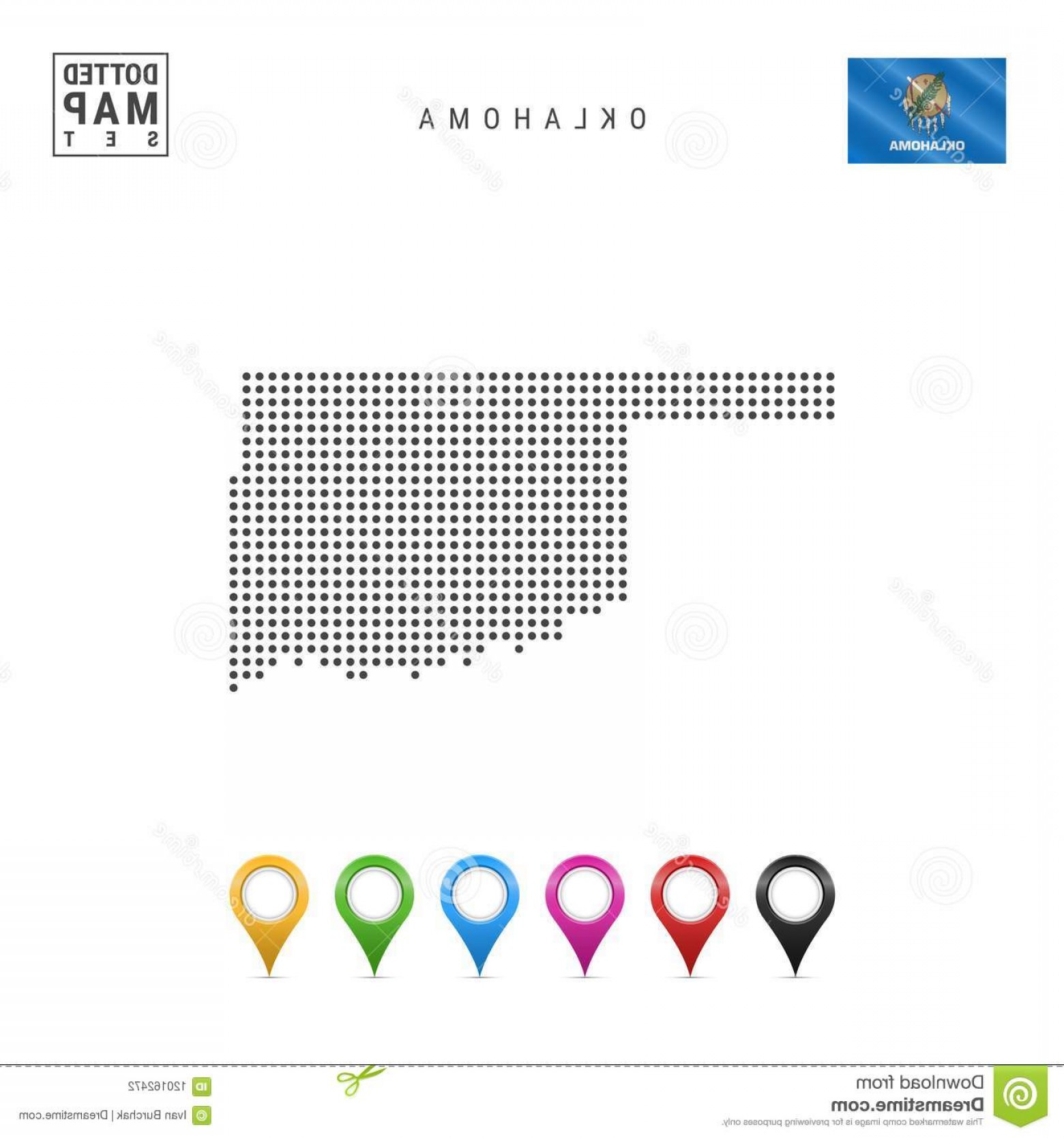 Dots Pattern Vector Map Oklahoma Stylized Simple Silhouette 1560x1668 Dots Pattern Vector Map Oklahoma Stylized Simple Silhouette
