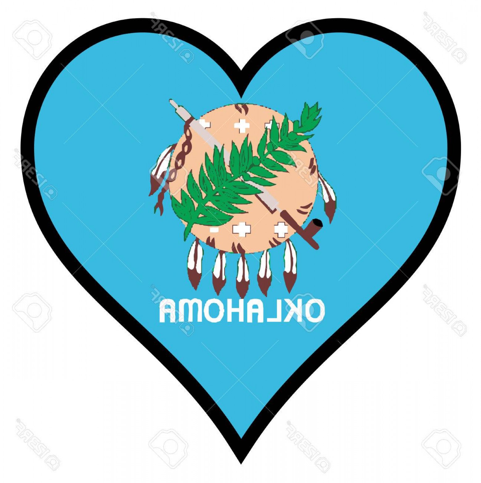 Photostock Vector Oklahoma State Flag Within A Heart All Over 1555x1560 Photostock Vector Oklahoma State Flag Within A Heart All Over