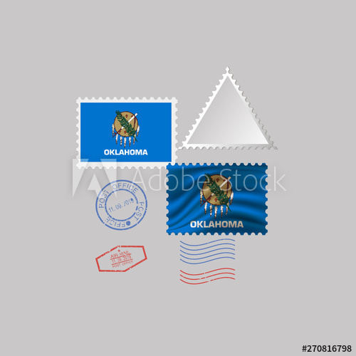 Postage Stamp With The Image Of Oklahoma State Flag Vector 500x500 Postage Stamp With The Image Of Oklahoma State Flag Vector