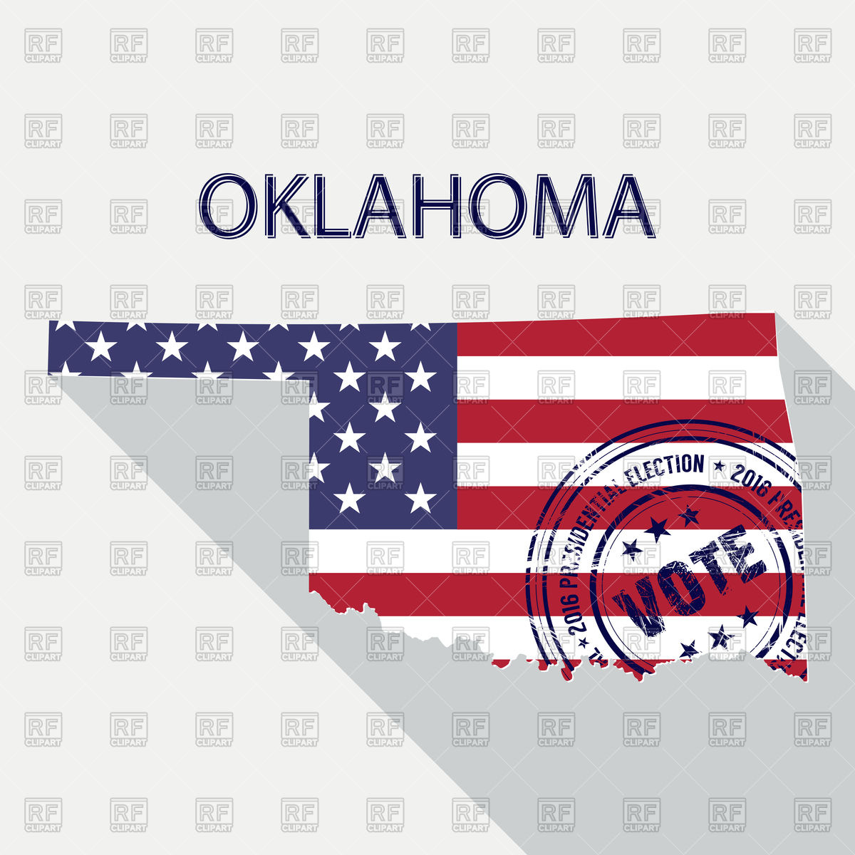 State Of Oklahoma Map With Flag And Presidential Day Vote Stamp 1200x1200 State Of Oklahoma Map With Flag And Presidential Day Vote Stamp