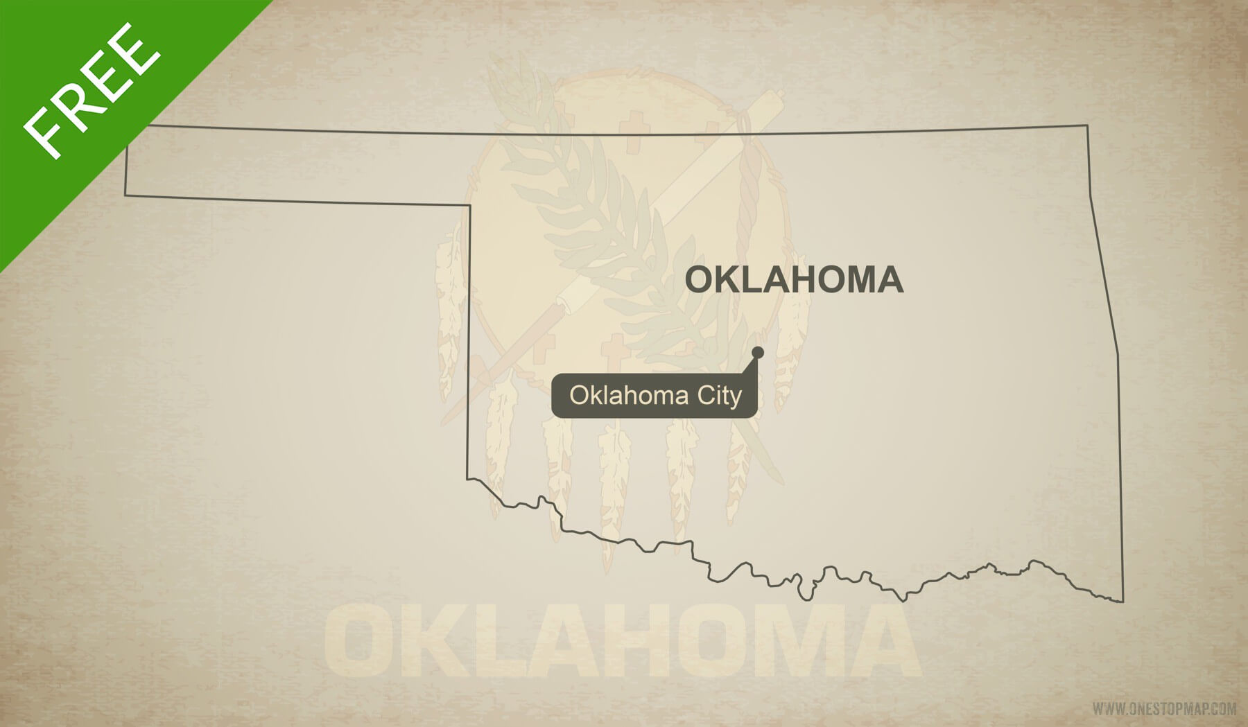 Free Vector Map Of Oklahoma Outline One Stop Map 1800x1049 Free Vector Map Of Oklahoma Outline One Stop Map