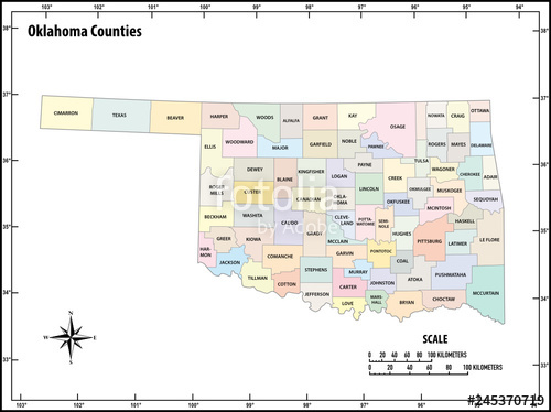 500x374 Oklahoma State Outline Administrative And Political Vector Map