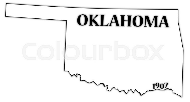 800x432 An Oklahoma State Outline With The Stock Vector Colourbox