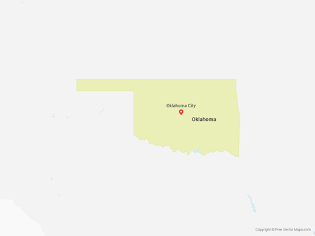 460x345 Vector Map Of Oklahoma Free Vector Maps