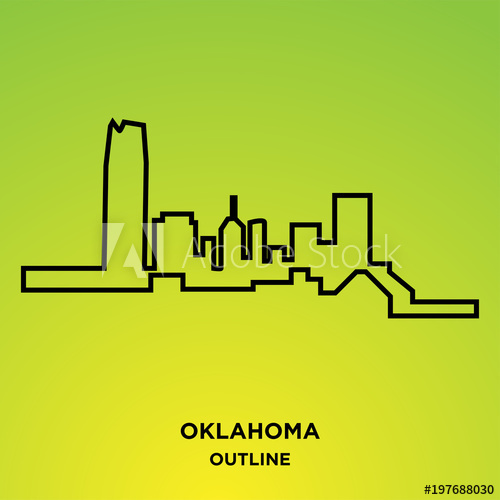 500x500 Oklahoma Outline On Green Background