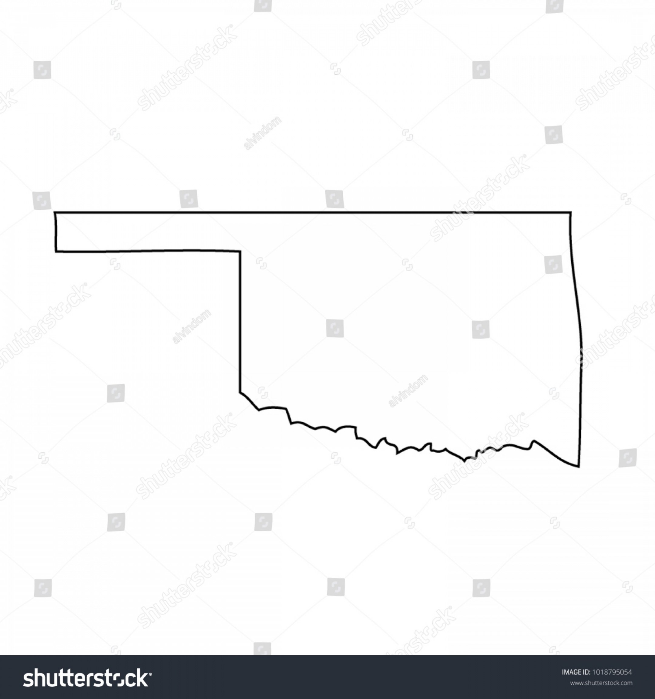2160x2304 Black Outline Map State Usa Oklahoma Handandbeak