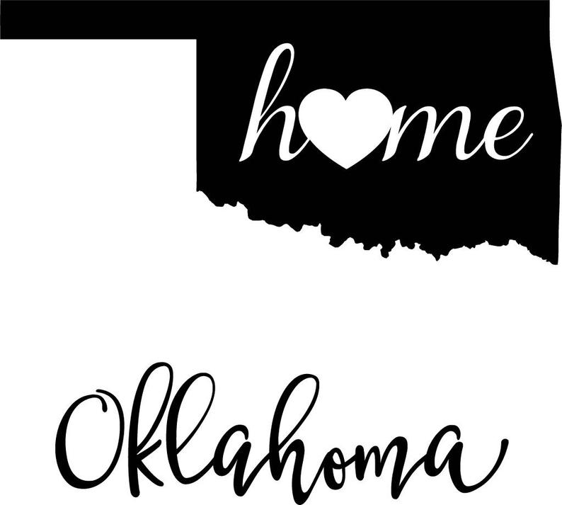 794x713 Oklahoma State Map Digital Png Vector Etsy
