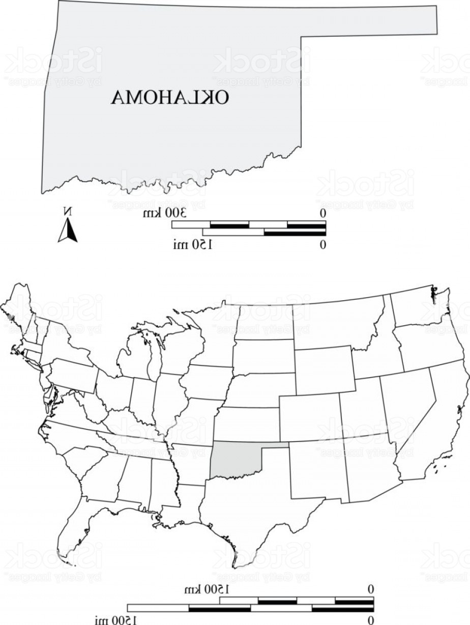 924x1228 Oklahoma State Of United States Map Vector Outlines With Scales