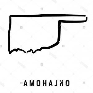 300x300 Black Outline Map State Usa Oklahoma Geekchicpro