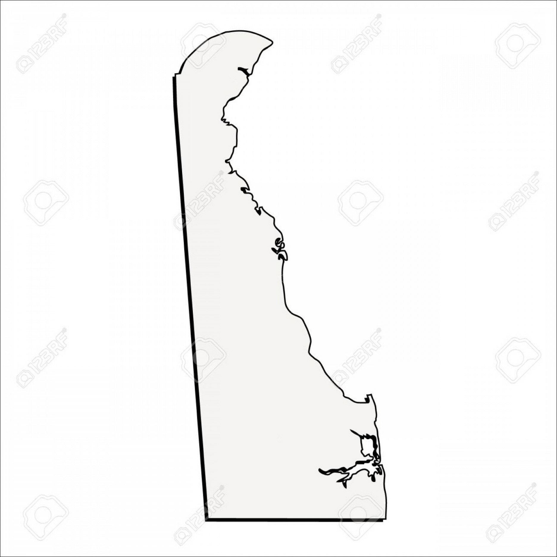 1872x1872 Photostock Vector Vector Delaware State D Outline Map Soidergi