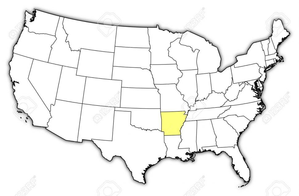 970x638 Printable Political Map United States The Several Where Arkansas
