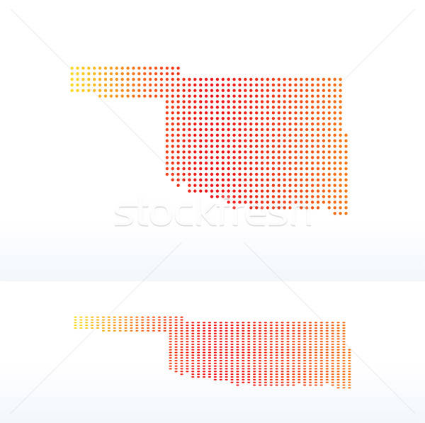 600x597 Map Of Usa Oklahoma State With Dot Pattern Vector Illustration