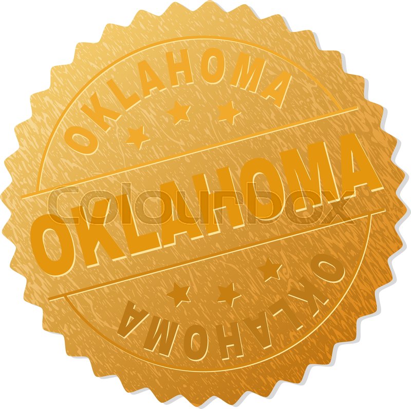 800x796 Oklahoma Gold Stamp Reward Vector Stock Vector Colourbox