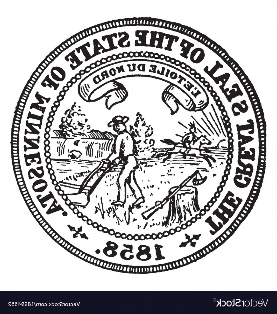 1147x1296 The Great Seal Of The State Of Minnesota Vintage Vector Geekchicpro