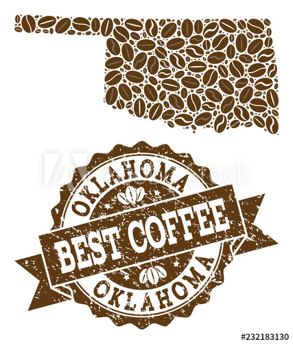 427x500 Compositions Of Coffee Map Of Oklahoma State And Grunge Stamp Seal