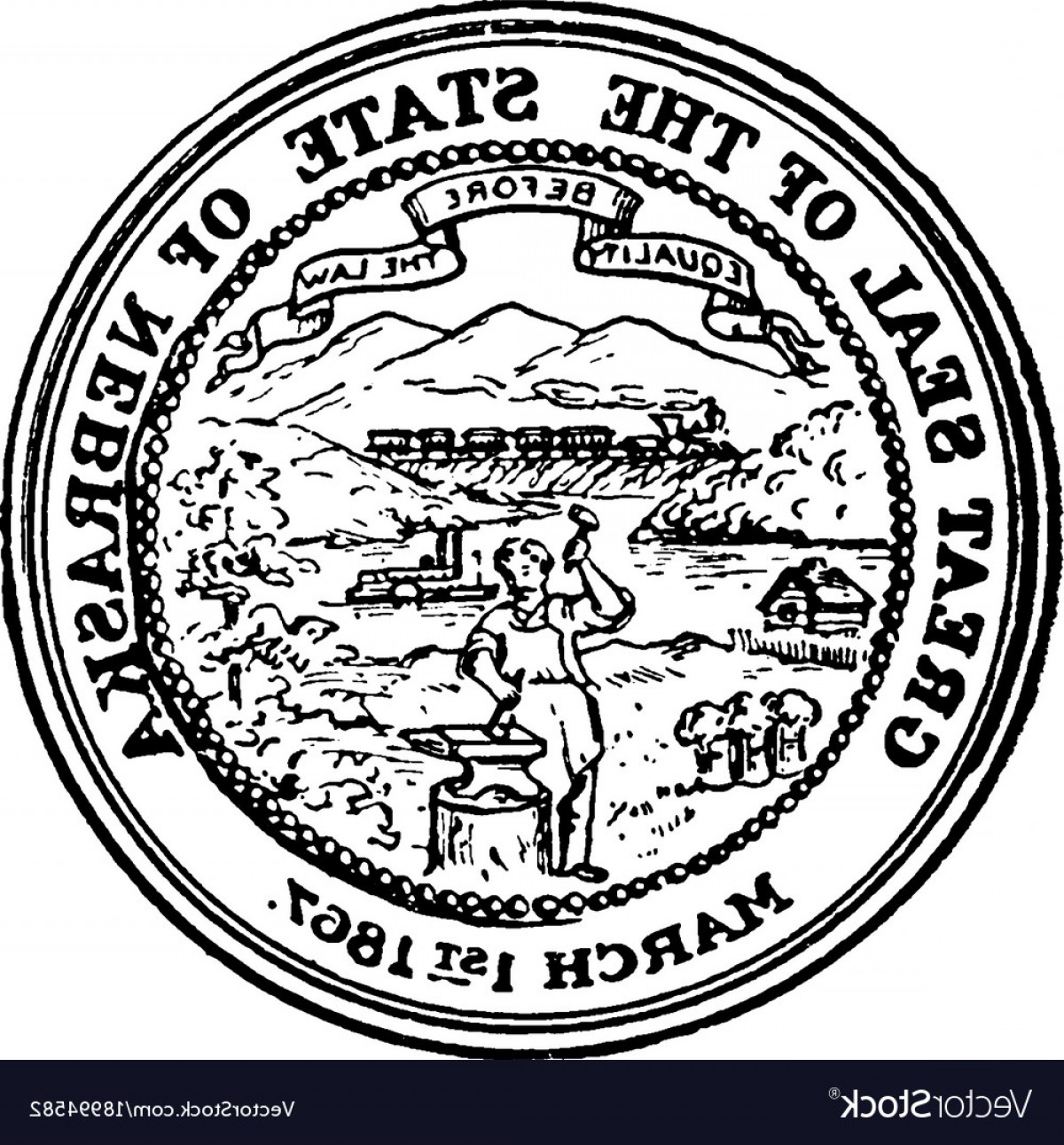 1200x1291 The Great Seal Of The State Of Nebraska Vector Geekchicpro