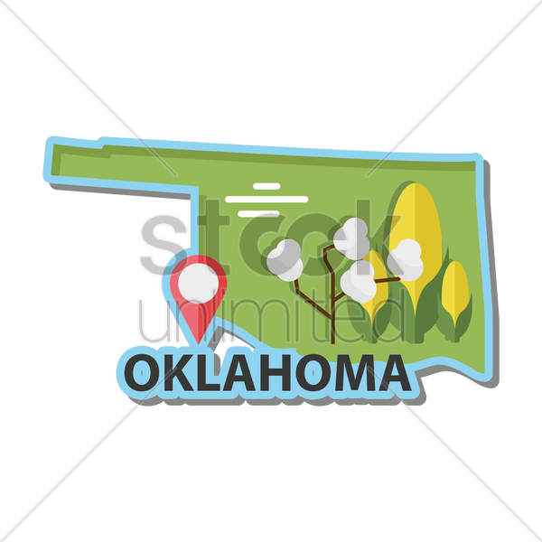 600x600 Map Of Oklahoma State Vector Image