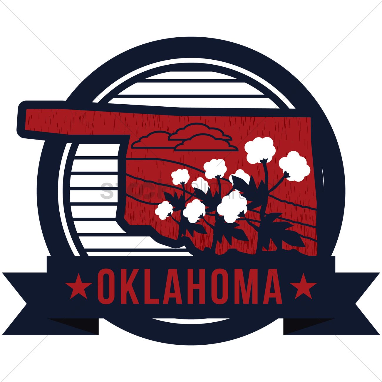 1300x1300 Map Of Oklahoma State Vector Image