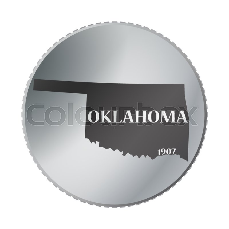 800x800 An Oklahoma State Coin Isolated On A Stock Vector Colourbox
