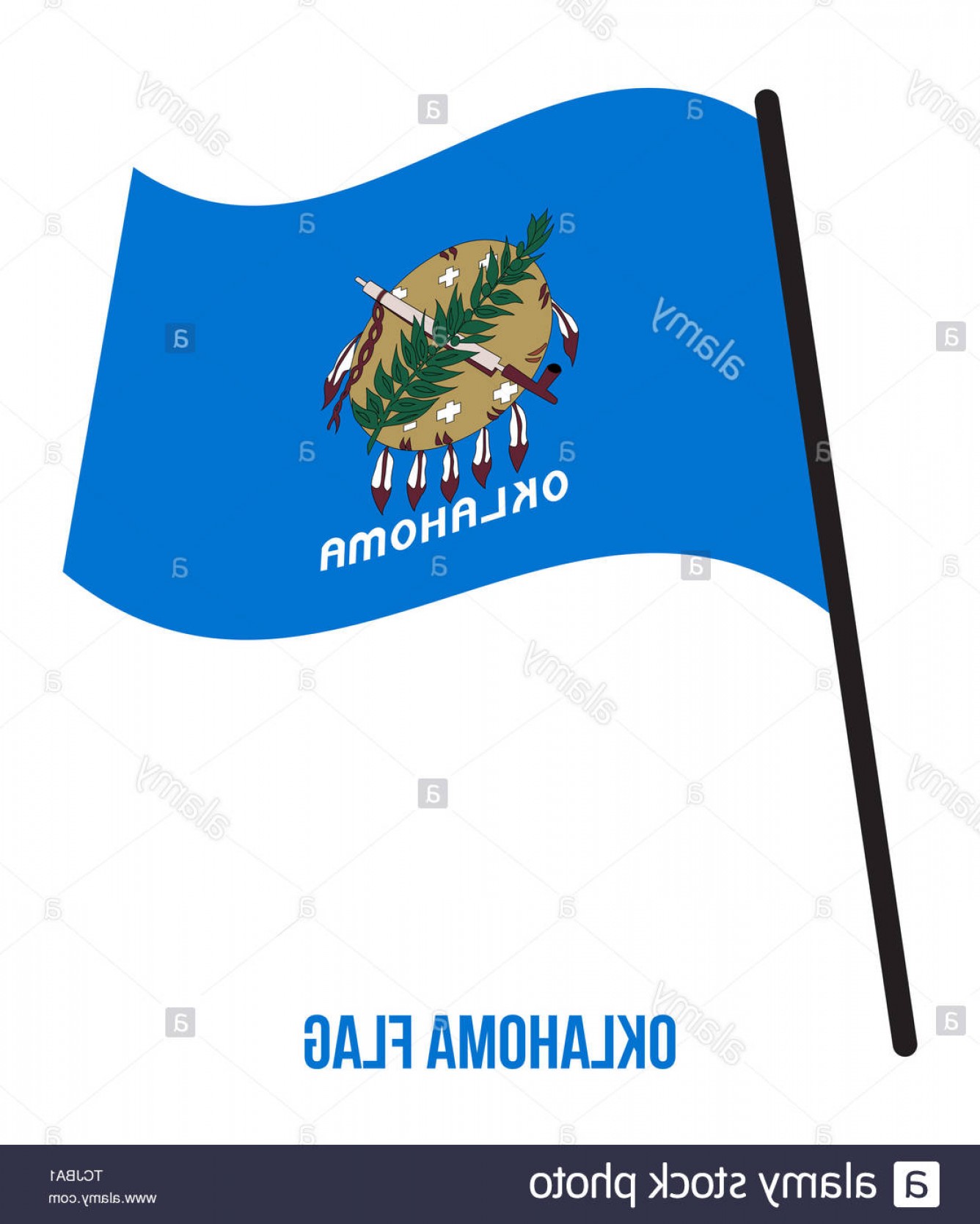 1336x1668 Oklahoma Us State Flag Waving Vector Illustration On White