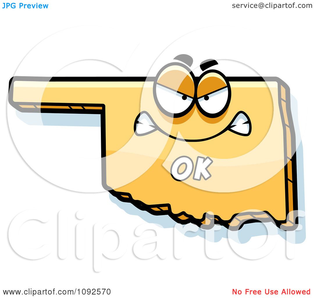 1080x1024 Clipart Mad Yellow Oklahoma State Character