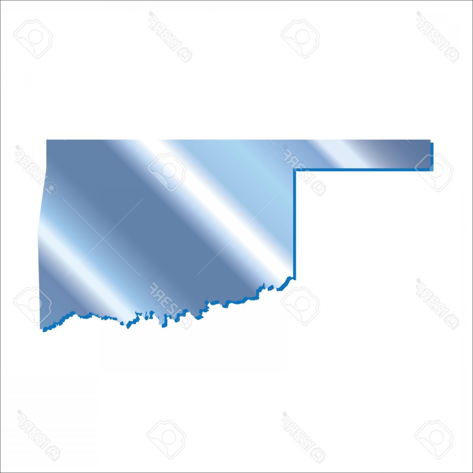 1560x1560 Photostock Vector D Oklahoma State Iridium Blue Outline Map