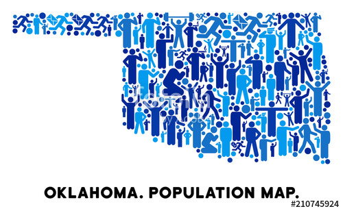 500x308 Vector Population Oklahoma State Map Demography Concept